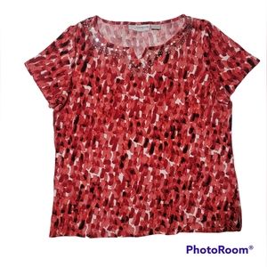 SagHarbor women's blouse . Red/white/black  Size L